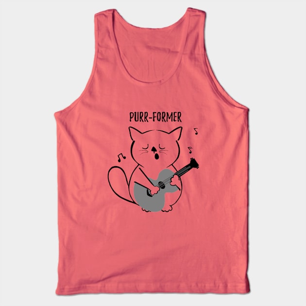 Musician gift / Cat Lover Gifts For Cat People / Guitarist Gift Tank Top by Saishaadesigns